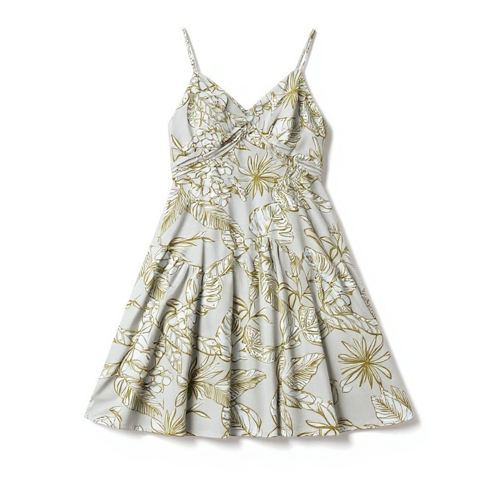 Forever 21 White and Gold Floral Dress